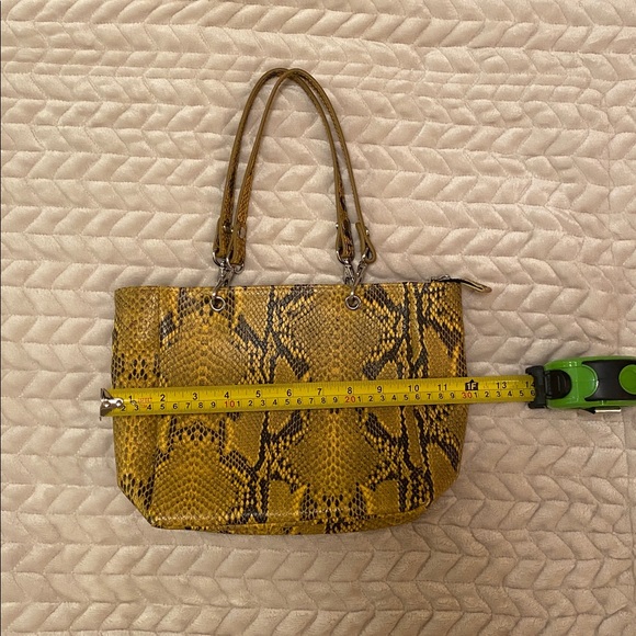 Two Opening Ceremony Leather Purses- Black and Yellow Python/Snake - Picture 5 of 10